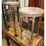 Two Louis XVI design marble top occasional tables W.42 and 46cm
