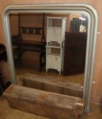 A Victorian silvered overmantel mirror W.134cm