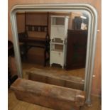 A Victorian silvered overmantel mirror W.134cm