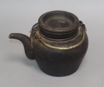 A Chinese pottery teapot height 15cm