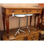 A Victorian mahogany two drawer side table W.104cm