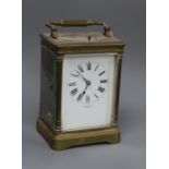 An early 20th century French brass repeating carriage clock