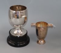 A late Victorian silver presentation trophy goblet, Mappin & Webb, London, 1900 and a modern