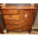 A George III mahogany and pine five drawer chest W.93cm