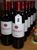 Twelve bottles of bordeaux