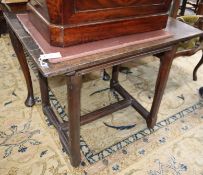 An 18th century French oak side table with chamfered underframe W.86cm