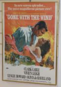 A framed pulp Fiction poster print and Gone with the Wind poster print largest 99 x 66cm