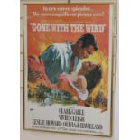 A framed pulp Fiction poster print and Gone with the Wind poster print largest 99 x 66cm