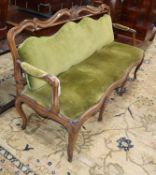 A 19th century French walnut settee W.170cm