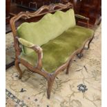 A 19th century French walnut settee W.170cm