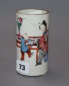 A Chinese famille brush pot, Daoguang mark and of the period (1821-50) height 12cm