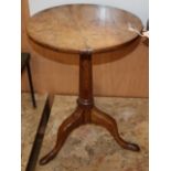 A George III provincial fruitwood wine table Diameter 44cm