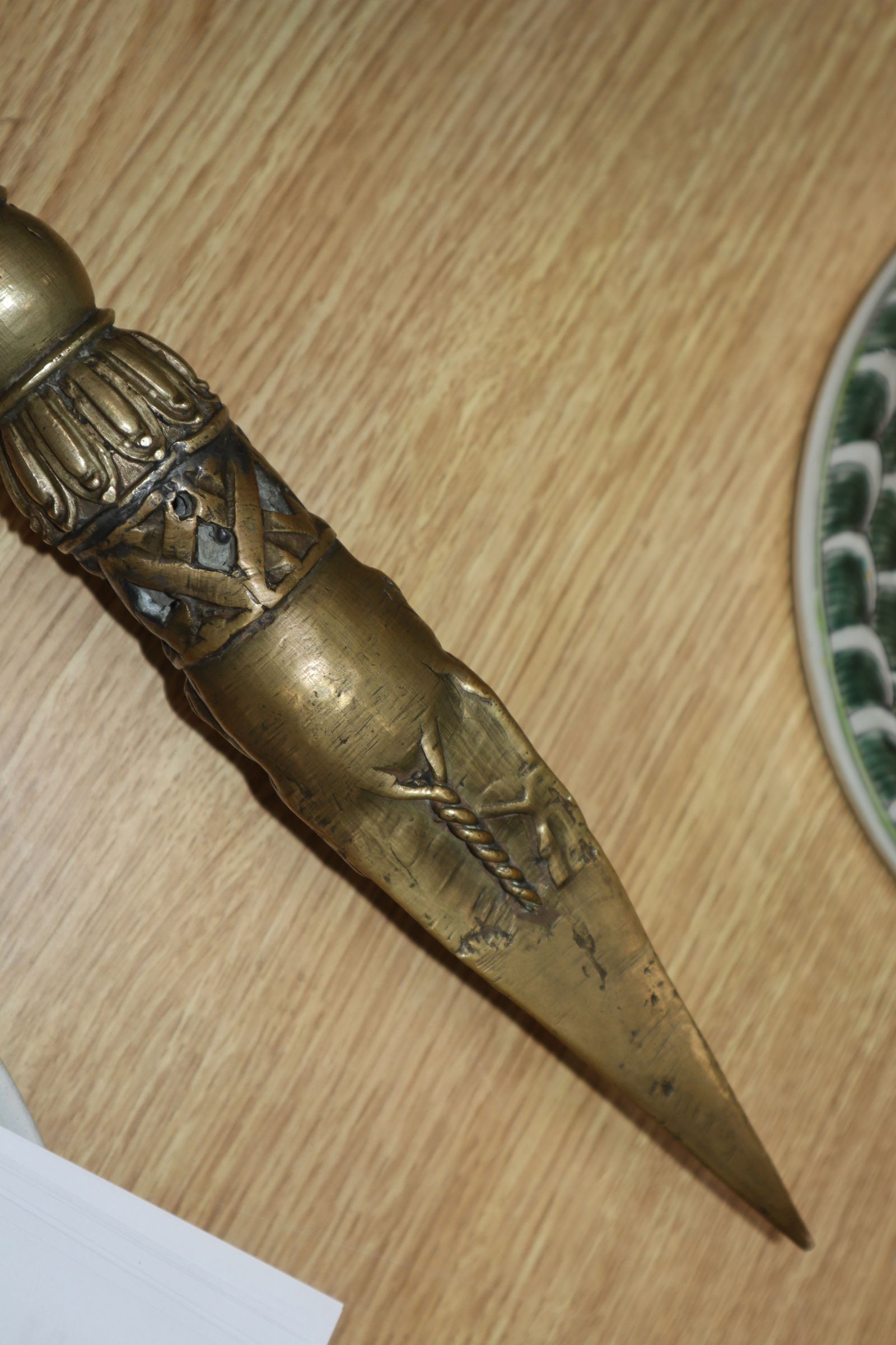 A Tibetan bronze phurba length 46cm - Image 5 of 7