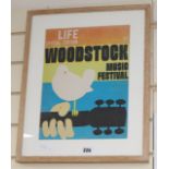 A Life Special Edition, Woodstock Music Festival poster, framed 34 x 26cm