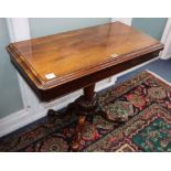 A William IV rosewood card table W.92cm