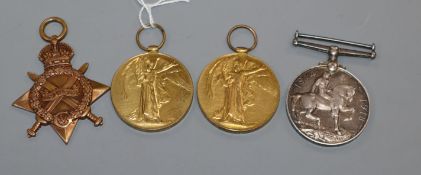 Three WWI medals to Private McNeil, Gordon Highlanders, and one medal to Captain Robertson,