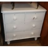 A small Victorian painted pine chest of drawers W.83cm