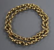 A Chiampesan 18ct gold figure-of-eight link necklace with trigger clasp, 38cm, 27 grams.