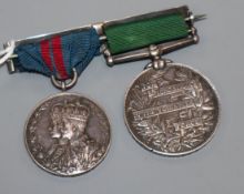 A Victorian Volunteer Force Long Service medal and George V coronation medal to 5252 Q.M. Sergt.