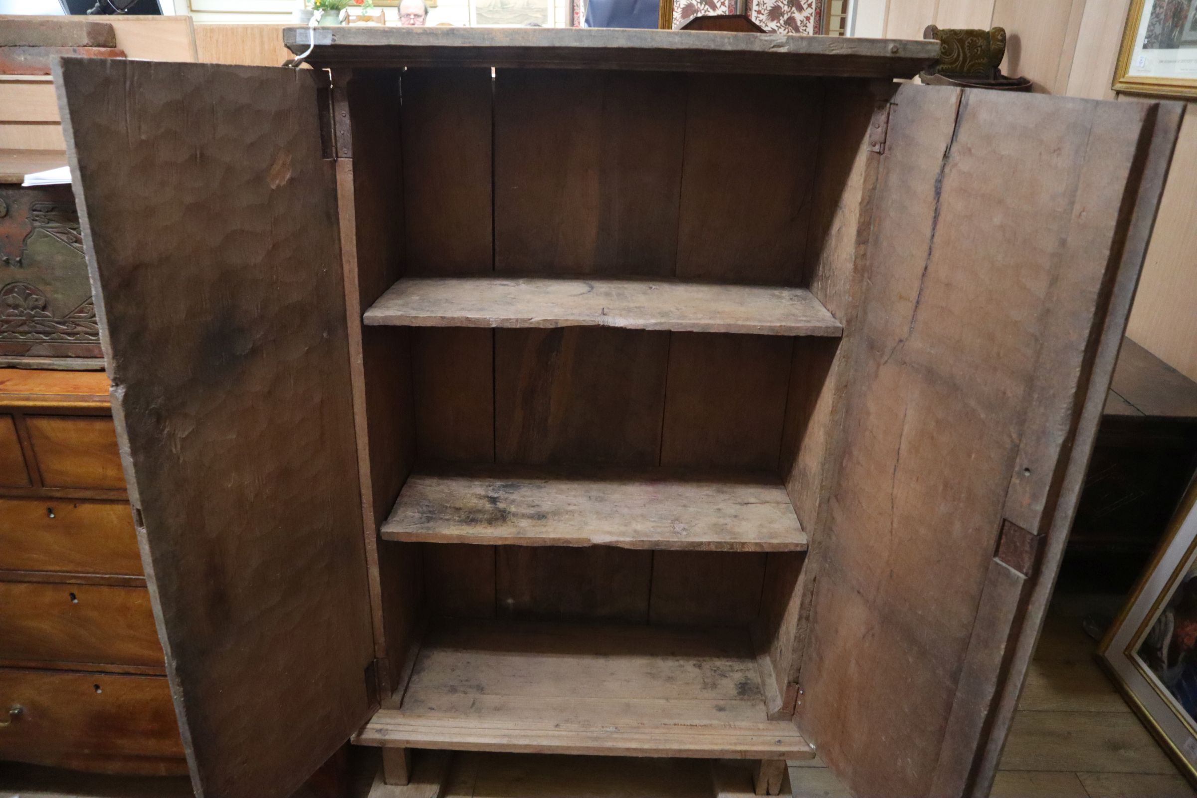 A Javanese solid teak cupboard W.95cm - Image 2 of 2