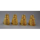 Doctor Who - retailed by Strand Stamp Centre - two pairs of 'Dalek' salt and pepper pots in gilt