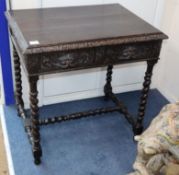 A late 19th century Flemish oak side table