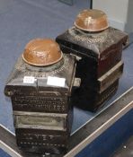A pair of cast iorn LNER railway lamps