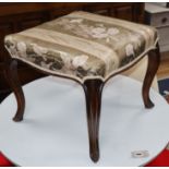 A Victorian mahogany upholstered stool