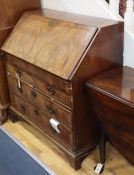 A George III walnut bureau W.92cm