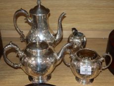 An Elkington & Co silver plated four piece tea set.