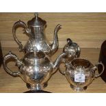 An Elkington & Co silver plated four piece tea set.