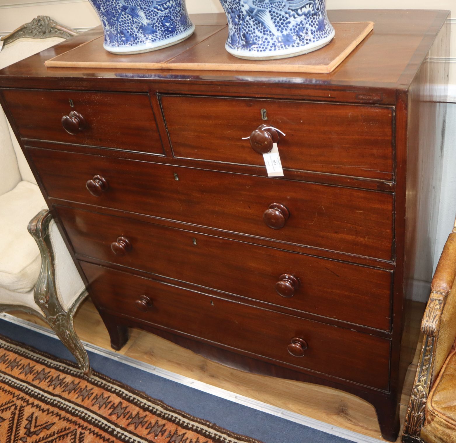 A late Victorian mahogany chest of drawers W.106cm