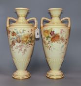 A pair of 19th century royal Worcester blush vases, c.1760 height 38cm