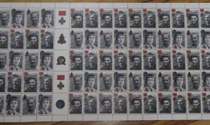 Sheets of unfranked stamps