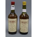 One bottle of Calvados Hors d'Age 45% Bernard Legent and one Calvados Hors d'Age 44% Bernard Legent