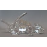 A Sevres glass polar bear and four others