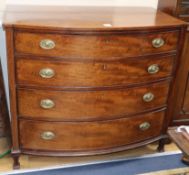 A Regency mahogany bowfront chest W.112cm