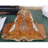 A Louis XVI style walnut gilt mounted clock bracket width 34cm