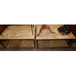 A pair of marble top coffee tables W.101cm