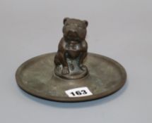 A metal Bulldog ashtray diameter 15cm