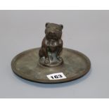 A metal Bulldog ashtray diameter 15cm