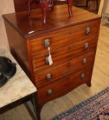 A George III oak four drawer chest W.64cm
