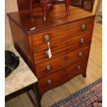 A George III oak four drawer chest W.64cm