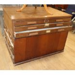 An early 20th century oak plan chest W.118cm