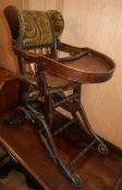 A Victorian mahogany child's high chair/table