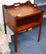 A George III style tray topped bedside table W.57cm
