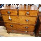 A Victorian campaign chest of five drawers W.99cm