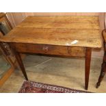 An early 19th century provincial small pine table W.104cm