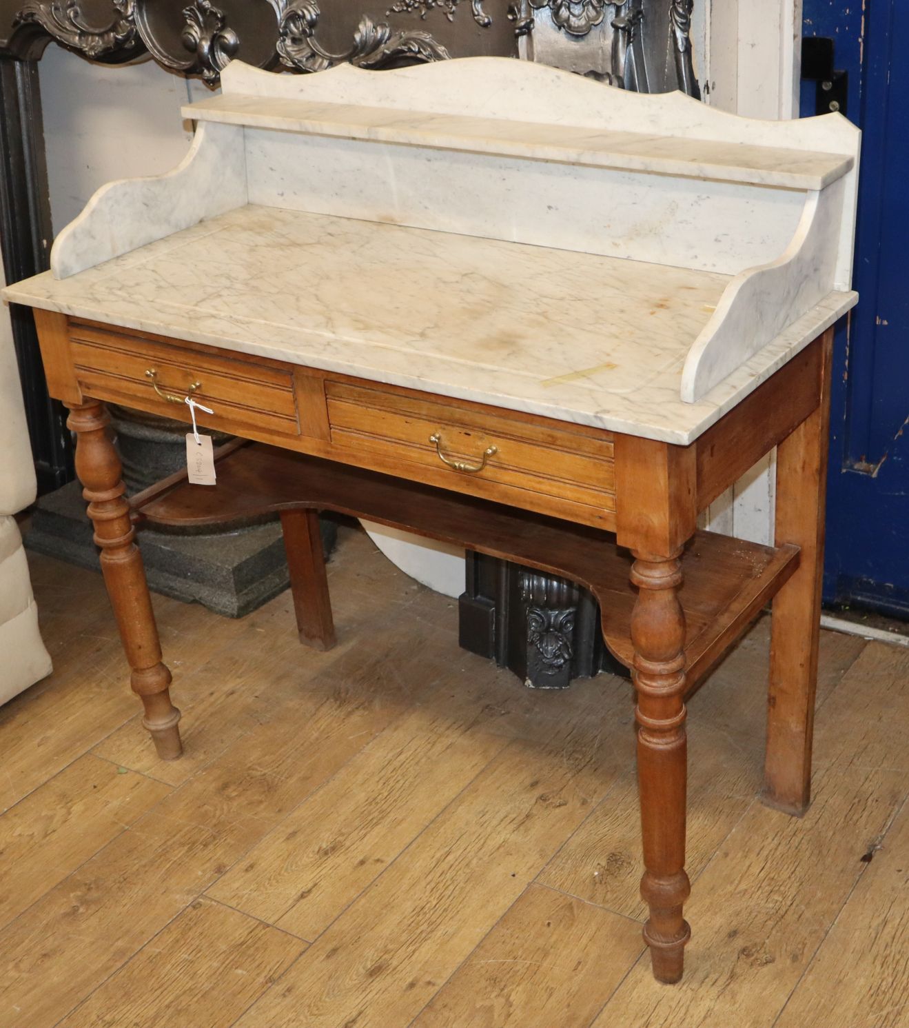 A Victorian marble-topped washstand