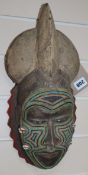An African carved wood beadwork mask